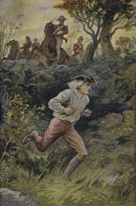 Die Flucht von Harvey Birch: Illustration aus The Spy von James Fenimore Cooper von English School