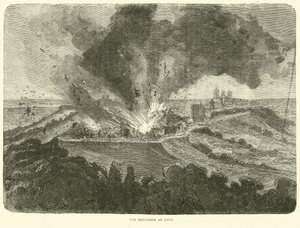 Die Explosion in Laon, September 1870 von English School