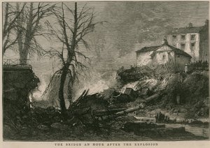 Die Explosion am Regents Canal; Die Brücke eine Stunde nach der Explosion von English School