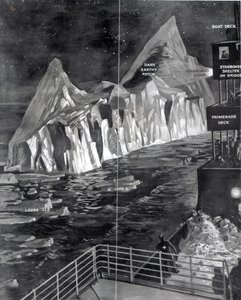 Der berühmte Eisberg, gesehen von J. Scarrott an Bord der Titanic, 1912 von English School