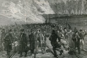 Der tödliche Eisenbahnunfall in Canonbury, die Verwundeten aus dem Tunnel bringen
