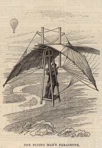 Der Fallschirm des fliegenden Mannes