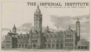 Die Vorderansicht des Imperial Institute, gebaut nach den Entwürfen von Mr Thomas E Collcutt
