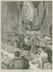 Der Gesundheitszustand des Schahs; Das Mittagessen in der Guildhall, London von English School