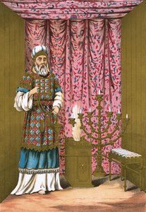 Der Hohepriester mit seinem Ephod und Brustschild im Heiligtum von English School
