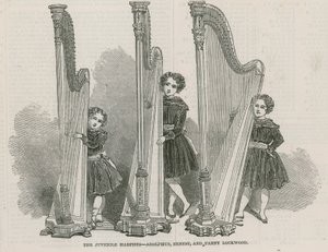 Die jugendlichen Harfenisten - Adolphus, Ernest und Fanny Lockwood von English School