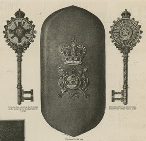 Der Schlüssel, den die Königin bei der Einweihung des Imperial Institute benutzte von English School