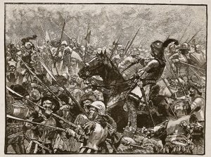 Der letzte Widerstand von Schwarz und seinen Deutschen, Illustration aus Cassells Illustrierter Geschichte Englands