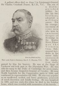 Der verstorbene Generalleutnant Sir C. C. Fraser, VC (Gravur) von English School