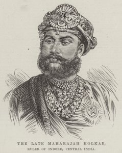 Der verstorbene Maharajah Holkar, Herrscher von Indore, Zentralindien (Stich) von English School