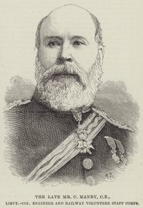 Der verstorbene Herr C. Manby, CE, Oberstleutnant Ingenieur und Eisenbahn-Freiwilligenkorps von English School