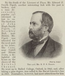 Der verstorbene Herr E F S Pigott von English School