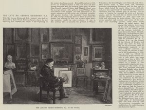 Der verstorbene Herr George Richmond, RA, in seinem Studio (Stich) von English School