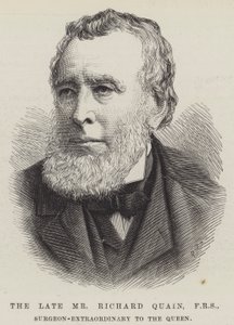 Der verstorbene Herr Richard Quain, FRS, außerordentlicher Chirurg der Königin (Gravur) von English School