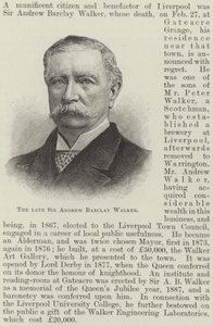 Der verstorbene Sir Andrew Barclay Walker (Gravur) von English School