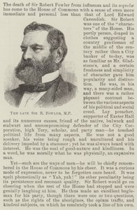 Der verstorbene Sir R Fowler, MP