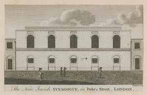 Die neue jüdische Synagoge in Dukes Street, London von English School