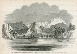 Das neue Bild in den Surrey Zoological Gardens, von Danson, darstellend Napoleon beim Überqueren der Alpen von English School