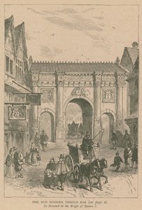 Das alte hölzerne Temple Bar von English School