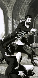 Der empörte Prinz Adam schlug seinem Diener heftig ins Gesicht von English School
