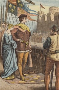 Die Entlastung von Akkon durch Prinz Edward (farbige Gravur) von English School