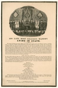 Die Überreste von König Wilhelm IV. liegen im Waterloo Chamber im Windsor Castle aufgebahrt von English School