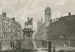 Die Statue von Karl I. zu Pferd von English School