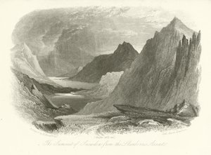 Der Gipfel von Snowdon vom Llanberis-Aufstieg, Wales von English School