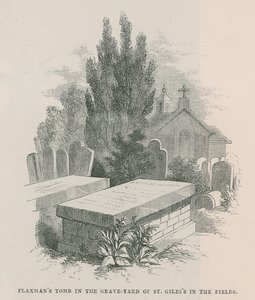Das Grab von John Flaxman auf dem Friedhof von St Giles in the Fields von English School