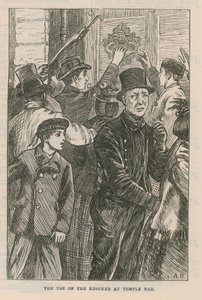 Die Verwendung des Türklopfers am Temple Bar von English School