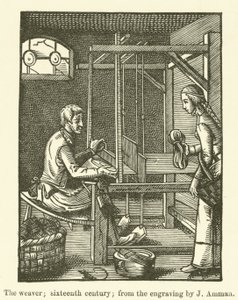 Der Weber, sechzehntes Jahrhundert, nach der Gravur von J Amman von English School