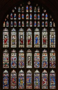 Das Westfenster mit genealogischen Figuren aus dem zwölften und dreizehnten Jahrhundert und Königen aus dem fünfzehnten Jahrhundert von English School