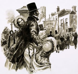 Thomas Cook organisierte seine erste Tour im Jahr 1841 (Gouache auf Papier)