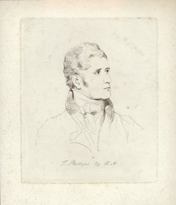 Thomas Phillips, englischer Porträt- und Themenmaler. Radierung von Mary Dawson Turner von English School