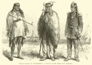 Drei Stufen der Zivilisation, eine Skizze aus der Nähe von Fort Laramie von English School