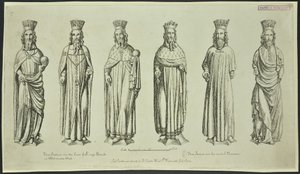 Drei Statuen über dem Gerichtshof des King