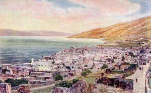 Tiberius und das Meer von Galiläa, Israel, ca. 1910 von English School