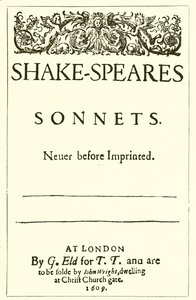 Titelseite von Shakespeares Sonetten, 1609 von English School