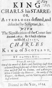 Titelseite für König Karls Stern: Oder, Astrologie definiert und verteidigt durch die Schrift, &c., veröffentlicht 1654