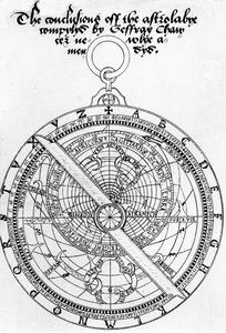 Titelseite für The Conclusions of the Astrolabye Compylyd von Geoffrey Chaucer, neu bearbeitet von Walter Stevins, ca. 1555 von English School