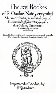 Titelseite des XV Buches von P. Ovidius Naso, betitelt Metamorphosis von English School