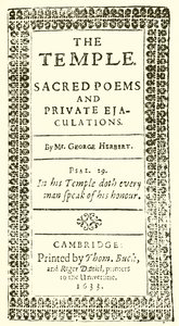 Titelseite von George Herberts Der Tempel von English School