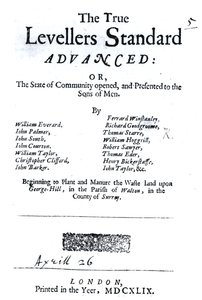 Titelseite von The True Levellers Standard, veröffentlicht am 26. April 1649 von English School