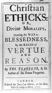 Titelseite zu Christian Ethicks von Thomas Traherne, veröffentlicht 1675