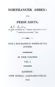 Titelseite zu Northanger Abbey und Persuasion von Jane Austen, Erstausgabe, 1818