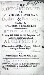 Titelseite zu The Sceptical Chymist von Robert Boyle, 1661 von English School