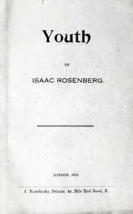 Titelseite zu Youth, einer Gedichtsammlung von Isaac Rosenberg, Erstausgabe 1915 von English School