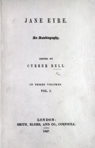 Titelseite der Erstausgabe von Jane Eyre von Charlotte Brontë, 1847