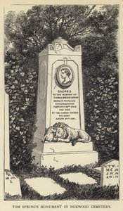 Tom Springs Denkmal auf dem Norwood-Friedhof von English School