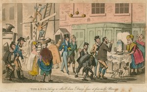 Tom und Bob machen einen Spaziergang die Drury Lane hinunter um fünf Uhr morgens von English School